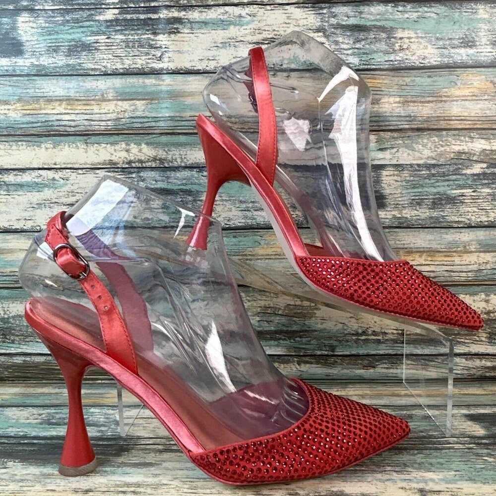 Jeffrey Campbell Slingback Pumps Womens Size 6.5 Pink Pointed Toe Slip On Shoes